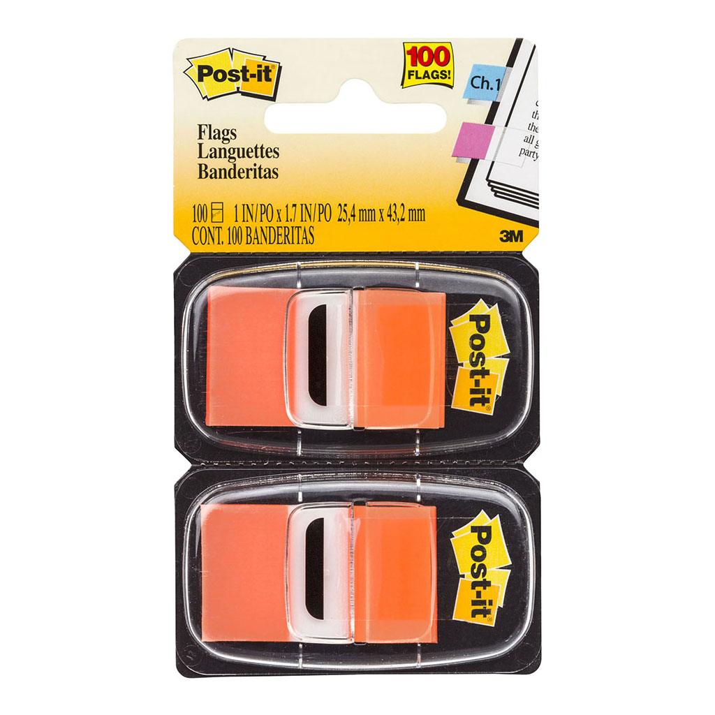 Post-it Flags 680-OE2 25x43mm Orange Twin, Pack of 2