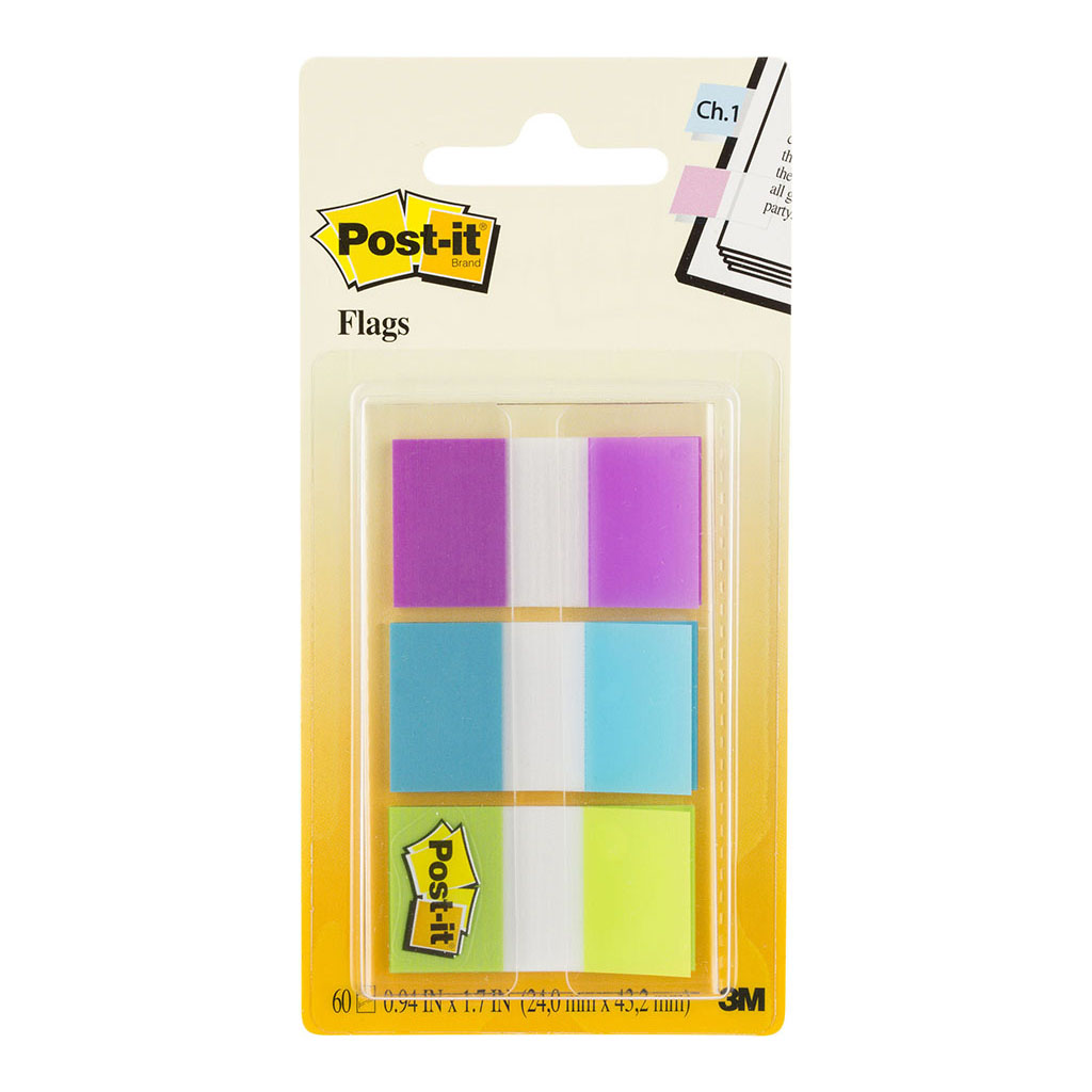 Post-it Flags 680-PBG 25x43mm, Pack of 3