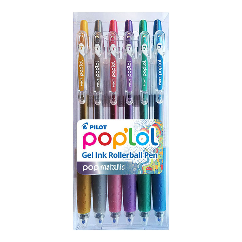 Pilot Pop'lol Gel Fine Metallic, Pack of 6 HS