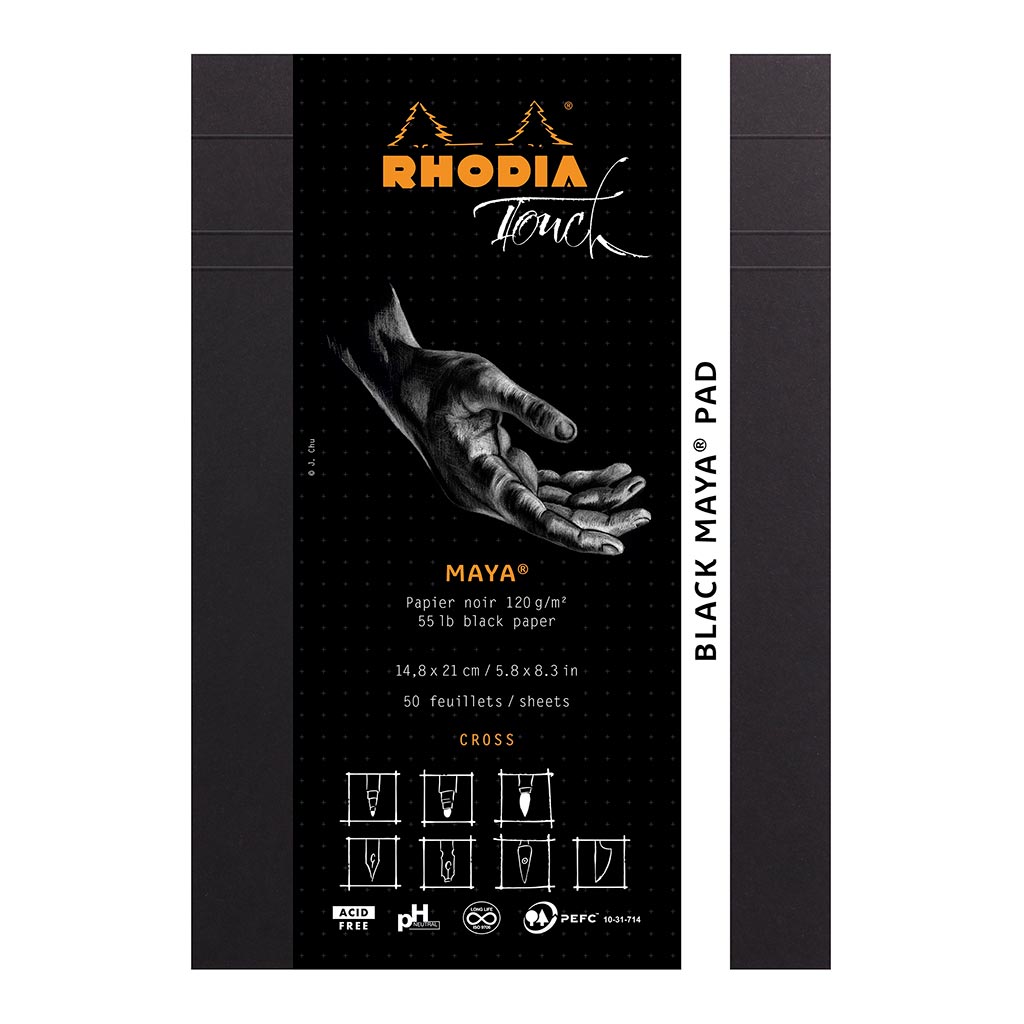 (image for) Rhodia Touch Maya Black Pad A5 Cross n Dot