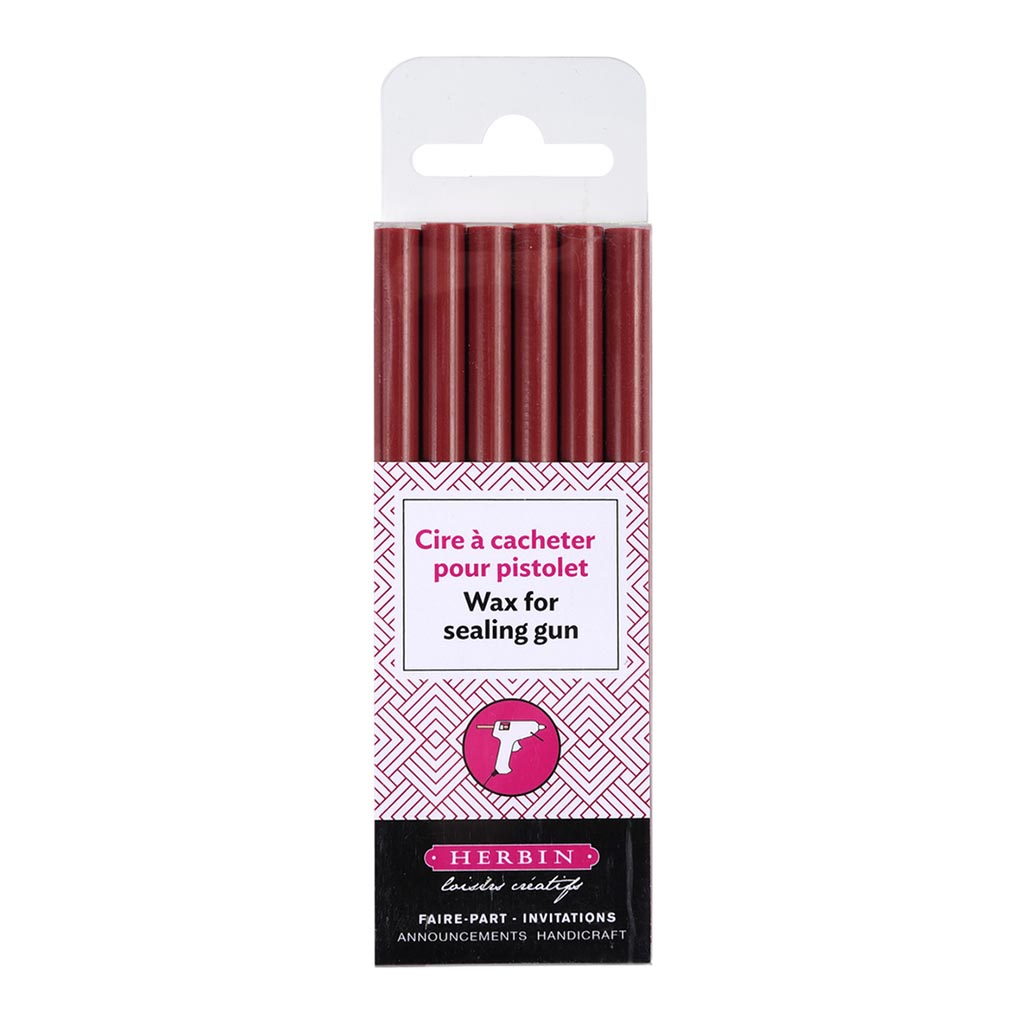Herbin Wax Gun Sticks Cherry, Pack of 6