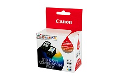 2 Pack Combo Genuine Canon PG510 & CL511 (1BK/1C) ink cartridges