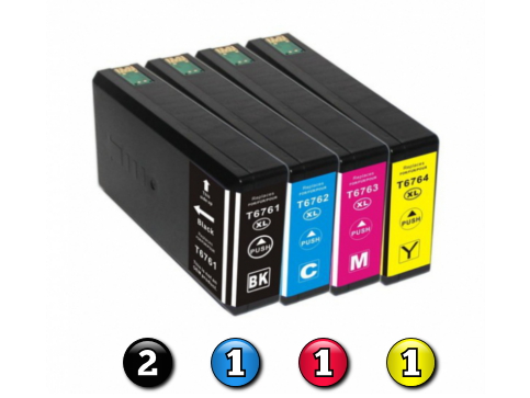 5 Pack Combo Compatible Epson 676XL (2BK/1C/1M/1Y) ink cartridges