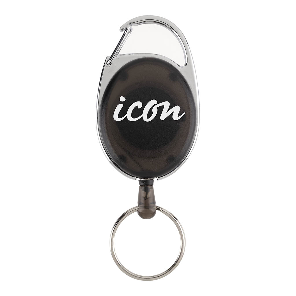 Icon Retractable Snap Lock Key and ID Card Holder Charcoal