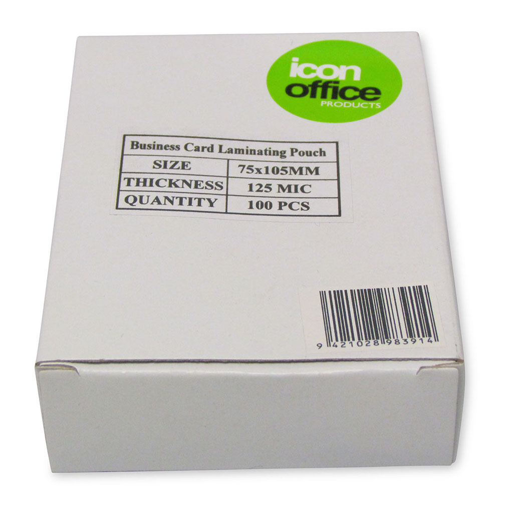 Icon Laminating Pouches ID Card Gloss 125mic, Pack of 100
