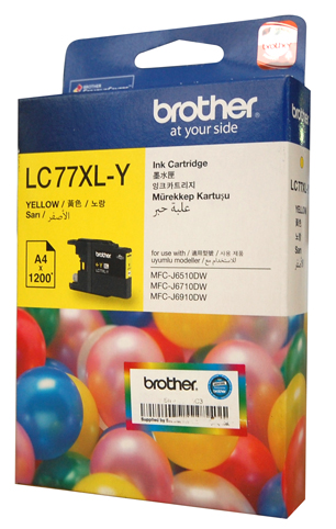 Genuine Brother LC77XL-Y (Yellow) ink cartridge